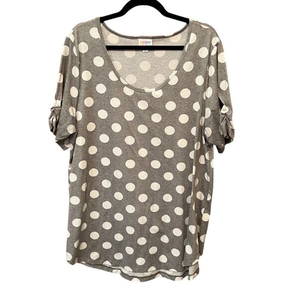 LuLaRoe Tops - Lularoe Morgan Flare Tee White & Gray Size 2XL